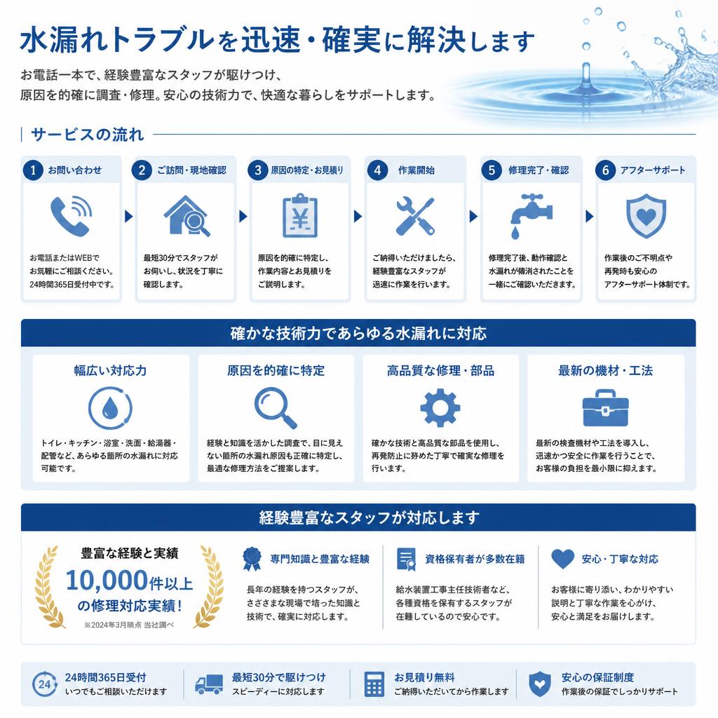 4. 専門家による水漏れ修理サービス