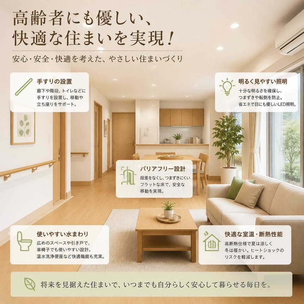高齢者にも優しい、快適な住まいを実現！