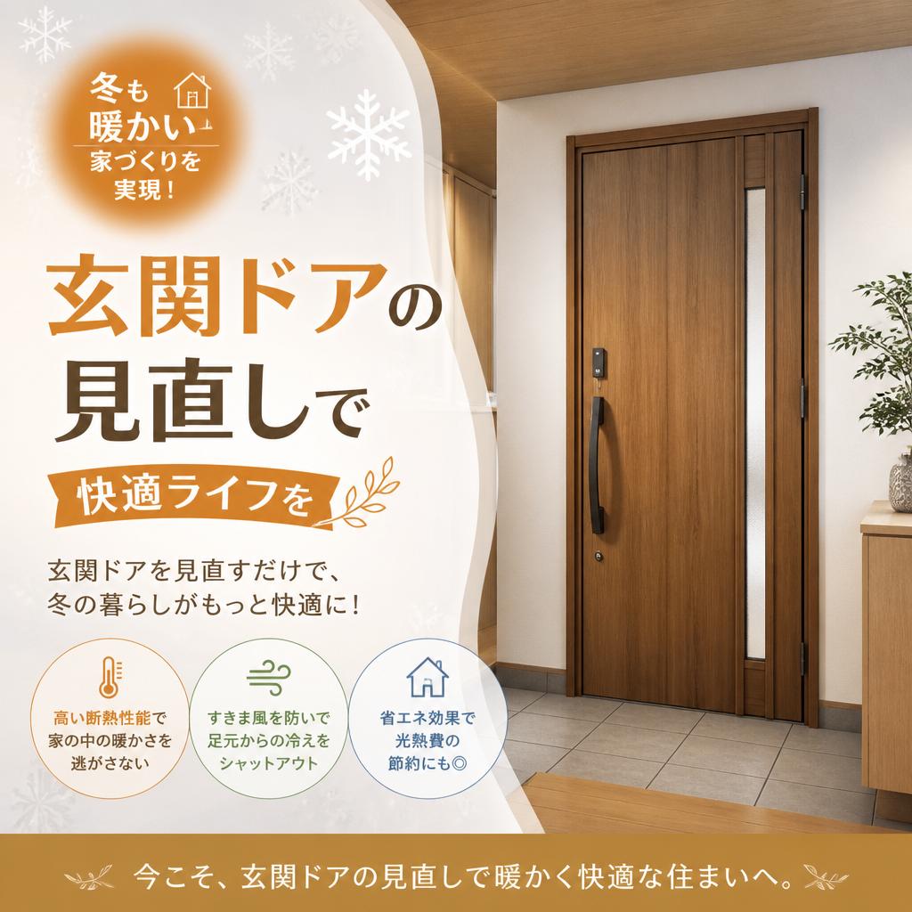 冬も暖かい家づくりを実現！玄関ドアの見直しで快適ライフを